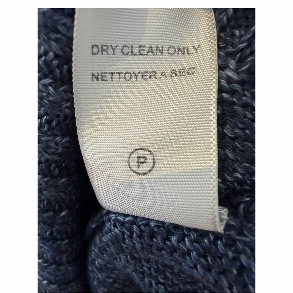 Brochu Walker Blue Cotton Linen Cardigan Sweater Sz M Relaxed Minimalist - Picture 11 of 13